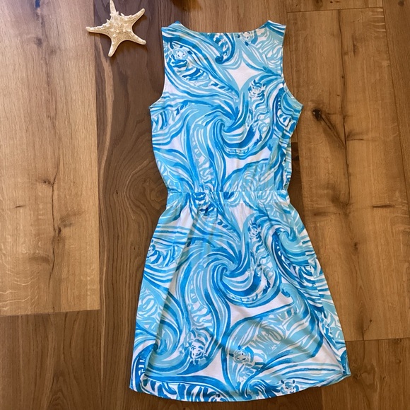 Lilly Pulitzer Women’s Windward Dress Blue Sea Ruffles Size XS - Picture 4 of 8